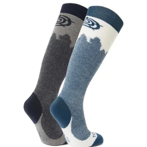 Online TOG24 Aprica 2 Pack Womens Ski Sock Dark Indigo/Jewel Blue