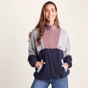Best TOG24 Aztec Womens Fleece Jacket Mauve/Oxford Blue