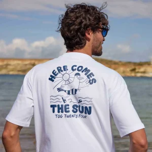 New TOG24 Beach Mens T-Shirt Optic White