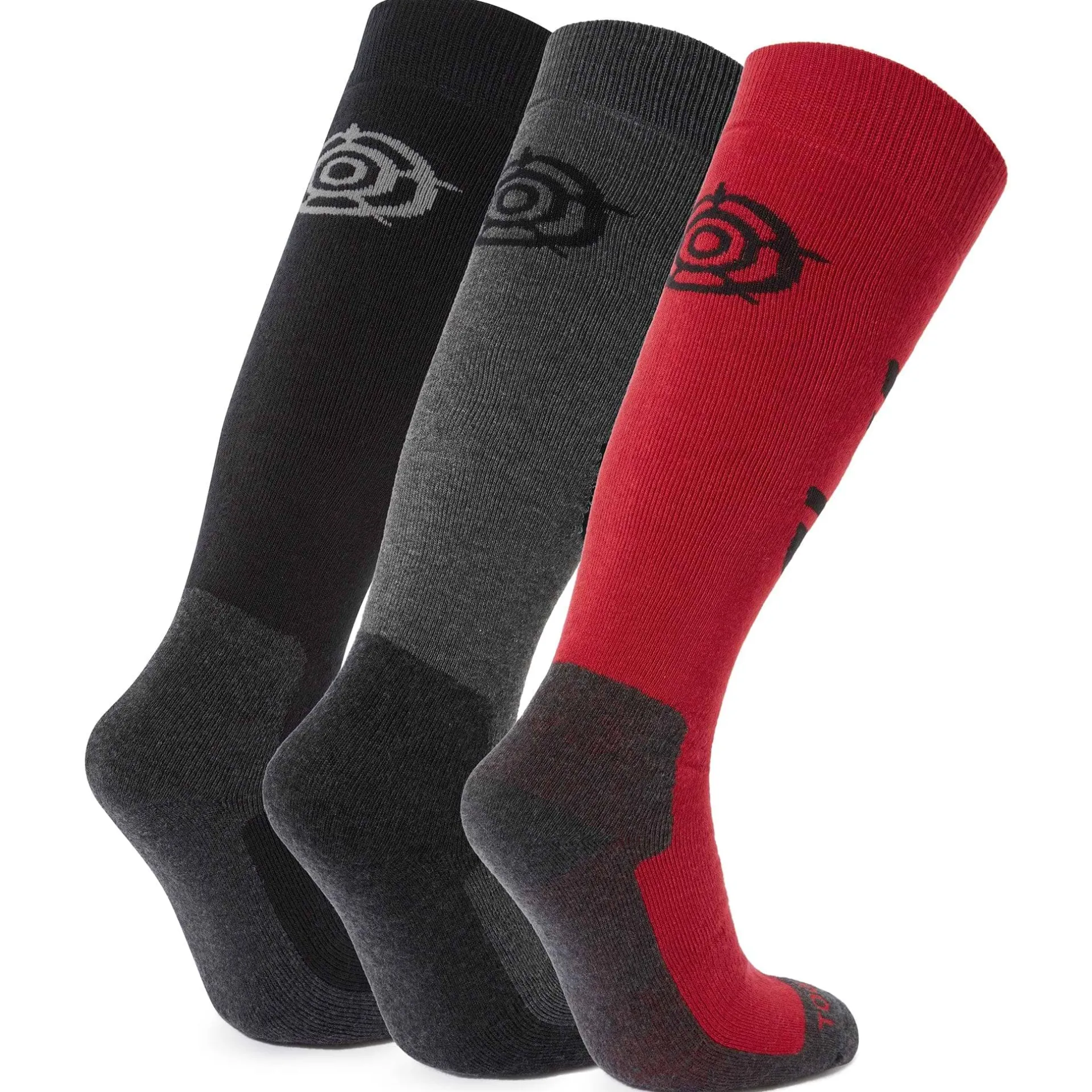 bergenz-3-pack-black-ski-socks-mKuKyctW-1.webp Sale TOG24 Bergenz 3 Pack Black Ski Socks | Mens Ski Socks UK | Black/Chilli Red /Dark Grey Marl