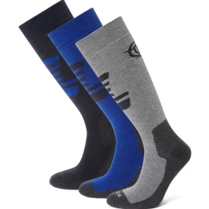 New TOG24 Bergenz 3 Pack Royal Blue Ski Socks | Mens Ski Socks | Dark Indigo/Royal Blue/Light Grey Marl