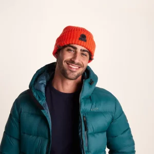 Online TOG24 Burke Knitted Beanie Hat In | Fiery Orange