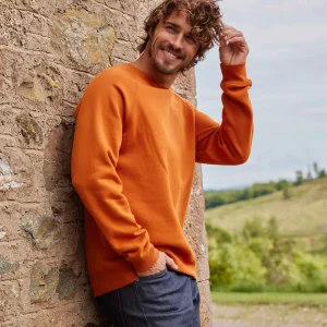 New TOG24 Clitheroe Mens Raglan Sweat Mahogany Orange