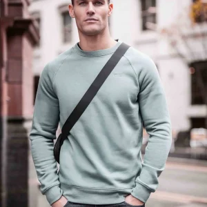 Hot TOG24 Clitheroe Mens Raglan Sweat Smokey Teal