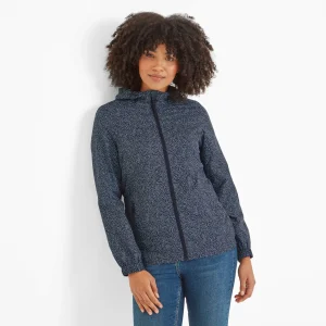 Discount TOG24 Craven Womens Waterproof Packaway Jacket DK Indigo | Dk Indigo Abstract Print