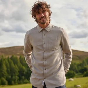 Sale TOG24 Draper Mens Shirt Long Sleeve Hazelnut