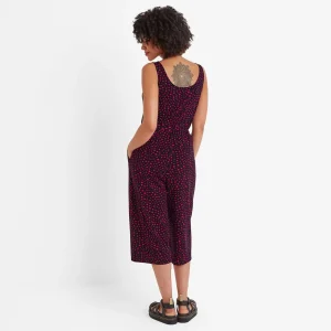 Fashion TOG24 Emmie Women's Jumpsuit In Magenta With Star Print | Magenta Star Print