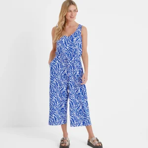 Online TOG24 Emmie Womens Jumpsuit Ultramarine Blue Wavy Print