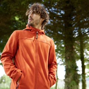 Online TOG24 Feizor Mens Shower Resistant Softshell Jacket Orange | Burnt Orange