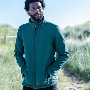 Fashion TOG24 Feizor Mens Shower Resistant Softshell Jacket Petrol Green