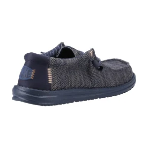 Fashion TOG24 HEYDUDE Wally Stretch Mesh Mens Shoes Navy Blazer