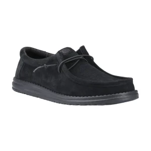 New TOG24 HEYDUDE Wally Suede Mens Shoes Black