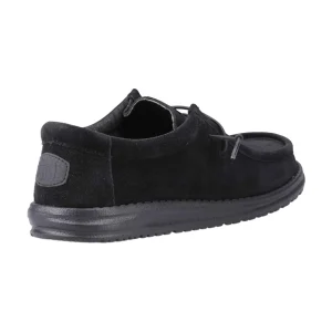 New TOG24 HEYDUDE Wally Suede Mens Shoes Black