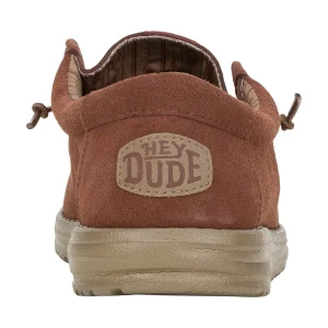 Clearance TOG24 HEYDUDE Wally Suede Mens Shoes Dark Brown