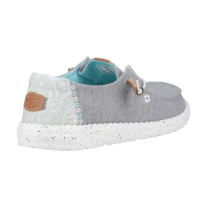 New TOG24 HEYDUDE Wendy Heathered Slub Tropical Womens Shoe Grey