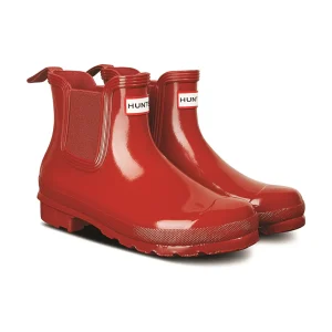 Outlet TOG24 Hunter Original Chelsea Gloss Boot Womens Military Red