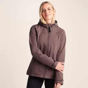 New TOG24 Keld Womens Softshell Hooded Jacket Dark Mauve