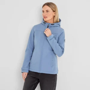 Fashion TOG24 Keld Womens Softshell Hooded Jacket Misty Blue