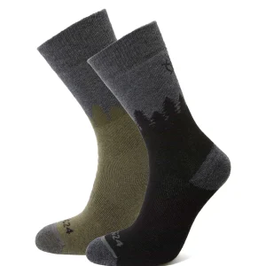 Fashion TOG24 Krems Trek Socks In Black/Khaki | Accessories |