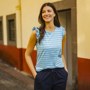 Hot TOG24 Maribel Womens Vest Blue Tide Stripe