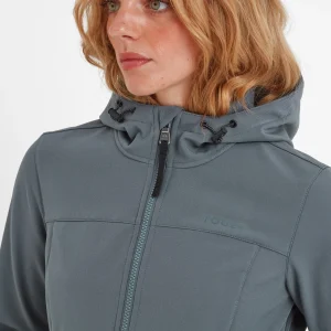 Fashion TOG24 Marina Womens Extra Long Softshell Jacket Graphite