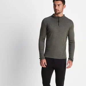 Outlet TOG24 Meru Mens Cashmere Touch Zip Neck Dark Grey Marl |