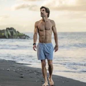 New TOG24 Micah Men's Swim Shorts In | Pastel Blue Stripe