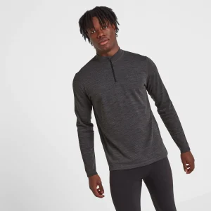 Hot TOG24 Nevis Mens Merino Base Layer Zip Neck Grey Marl