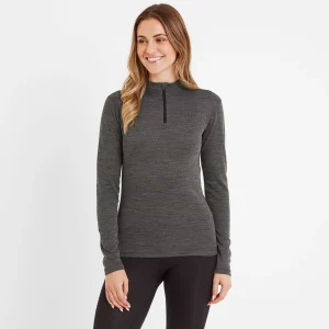 Discount TOG24 Nevis Womens Merino Base Layer Zip Neck Grey Marl