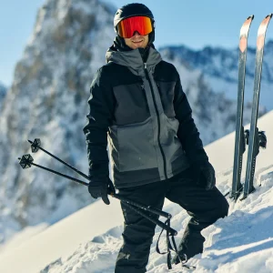 Best TOG24 Nitehawk Mens Ski Jacket Steel Grey/Soot Grey/Black