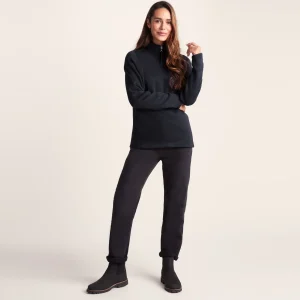 New TOG24 Pearson Womens Knitlook Quarter Zip Fleece Dark Indigo Marl