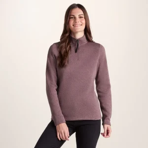 Online TOG24 Pearson Womens Knitlook Quarter Zip Fleece Mauve Marl