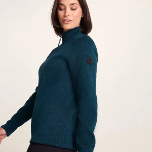 Online TOG24 Pearson Womens Knitlook Quarter Zip Fleece Deep Teal Marl
