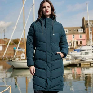 Outlet TOG24 Raleigh Luxe Long Womens Down Jacket Petrol Green