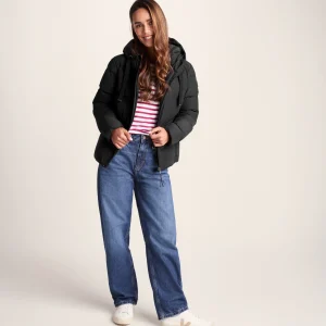 Fashion TOG24 Raleigh Luxe Short Womens Down Jacket Black