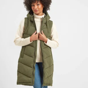 Best TOG24 Ranskill Womens Extra Long Winter Gilet | Khaki