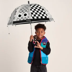New TOG24 Romney Kids Shaun The Sheep Umbrella Black White Checkerboard