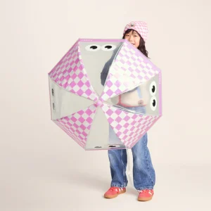 Hot TOG24 Romney Kids Shaun The Sheep Umbrella Pink White Checkerboard