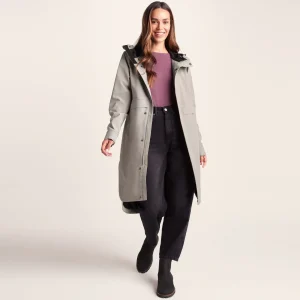 Fashion TOG24 Saunter Womens Long Waterproof Jacket Dark Taupe