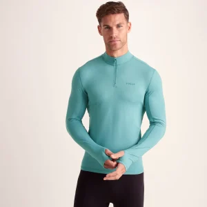 Sale TOG24 Snowdon Mens Thermal Base Layer Quarter Zip Steel Teal