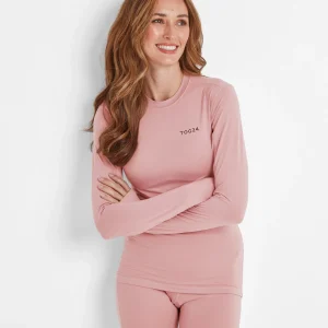 New TOG24 Snowdon Womens Thermal Base Layer Crew Neck Faded Pink