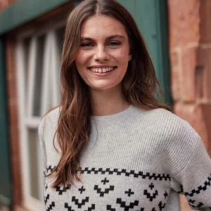 Fashion TOG24 Tamara Womens Knitted Jumper Ice Grey Marl