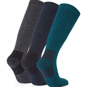 Online TOG24 Villach 3 Pack Mens Dark Grey Marl Trek Socks | Dark Grey Marl/Lagoon Blue/Dark Indigo