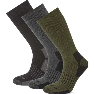 Outlet TOG24 Villach 3 Pack Mens Khaki Trek Socks | Dark Grey Marl/Khaki/Black