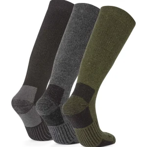 Outlet TOG24 Villach 3 Pack Mens Khaki Trek Socks | Dark Grey Marl/Khaki/Black