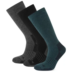Sale TOG24 Villach 3 Pack Mens Trek Socks Black/Racing Green/Dk Grey Marl