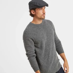 Sale TOG24 Weighton Knit Flat Cap Dark Grey Marl