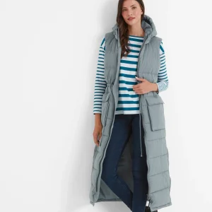 Sale TOG24 Welham Womens Gilet In Mist Grey | Extra Long Gilet |