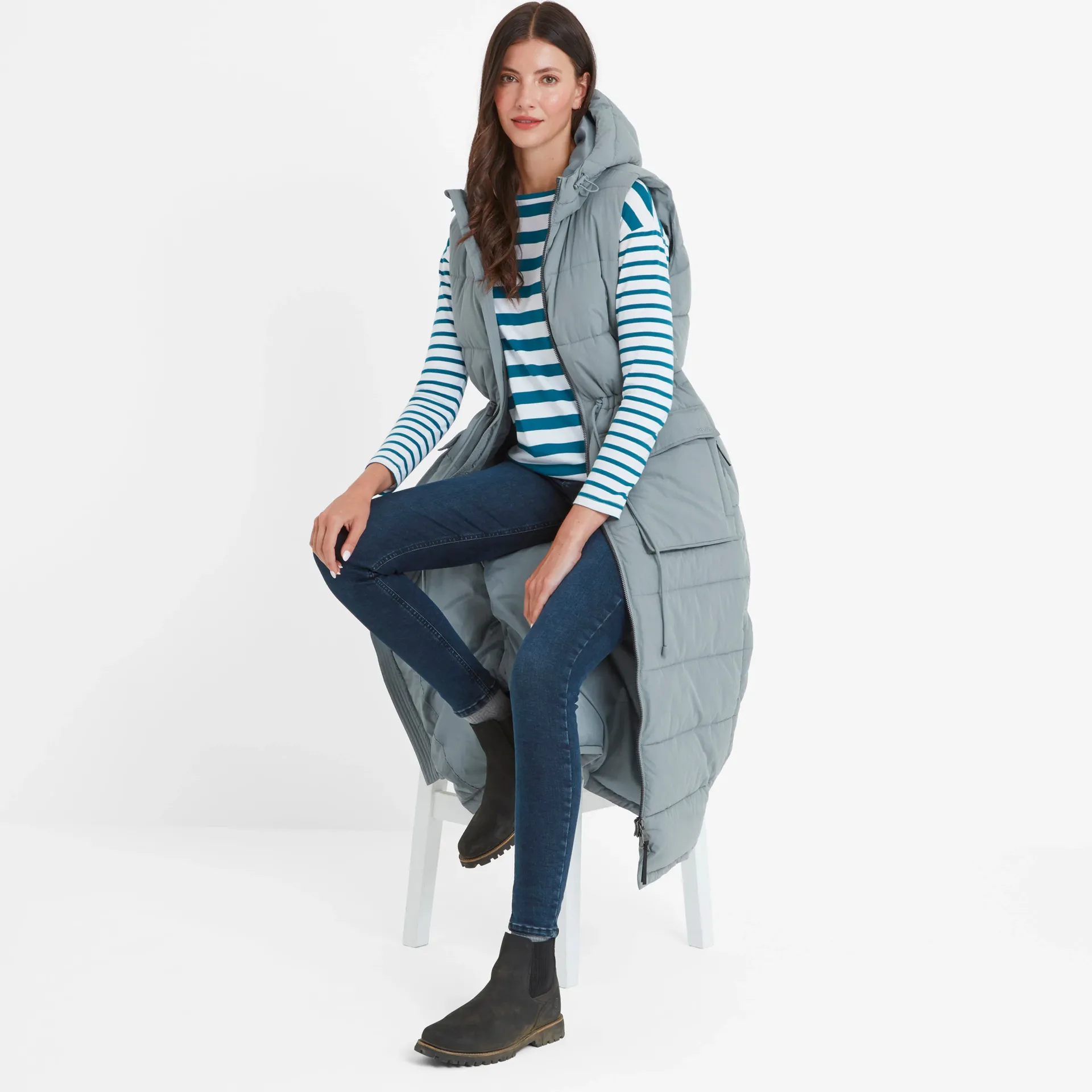 welham-womens-gilet-in-mist-gr-wZonciKT-2.webp Sale TOG24 Welham Womens Gilet In Mist Grey | Extra Long Gilet |